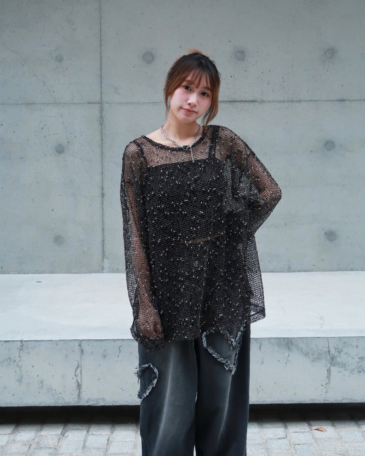 (黑色現貨)混色粒粒Unisex T