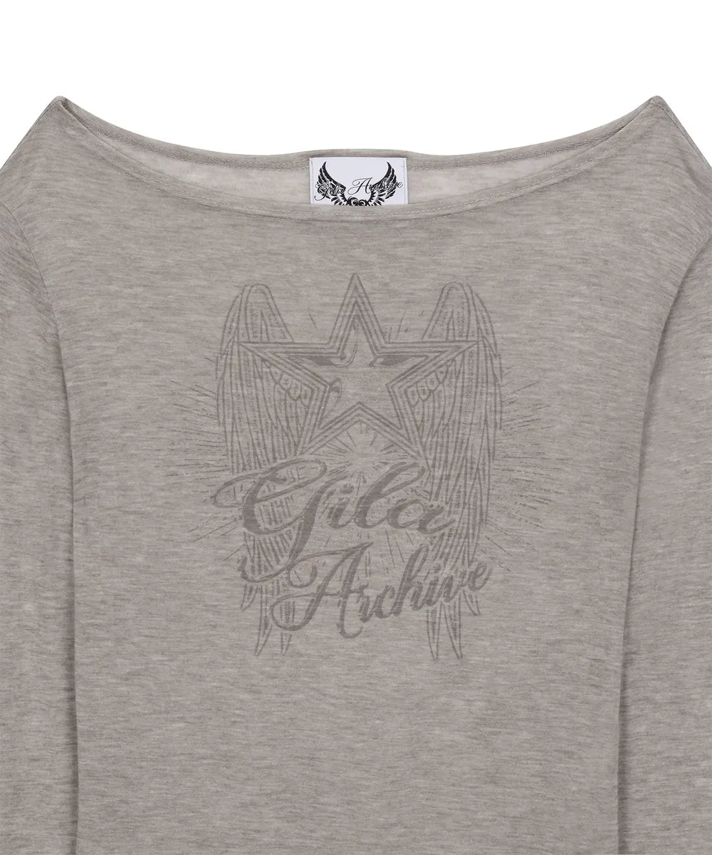 JISOO同款STAR WING SHEER LONG SLEEVE