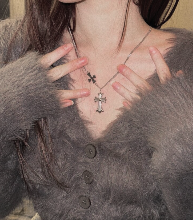 Double cross necklace