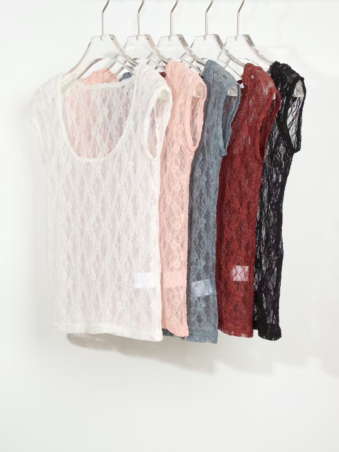 (黑色現貨)百搭透透Lace top