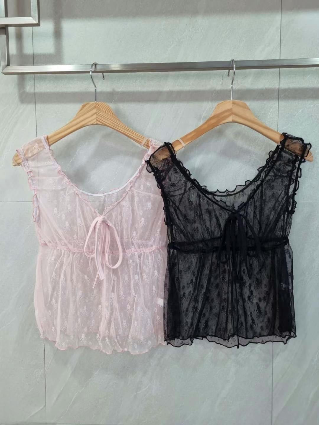 (黑色現貨)花花Lace背心