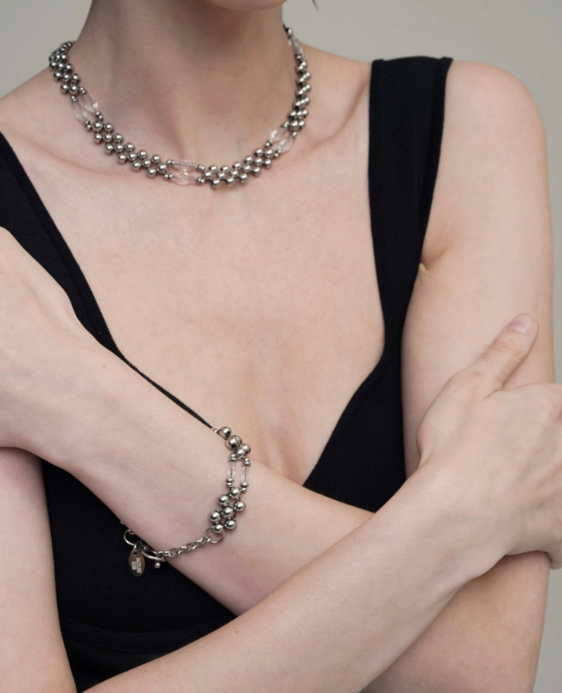 CRYSTAL BALL CHAIN BRACELET