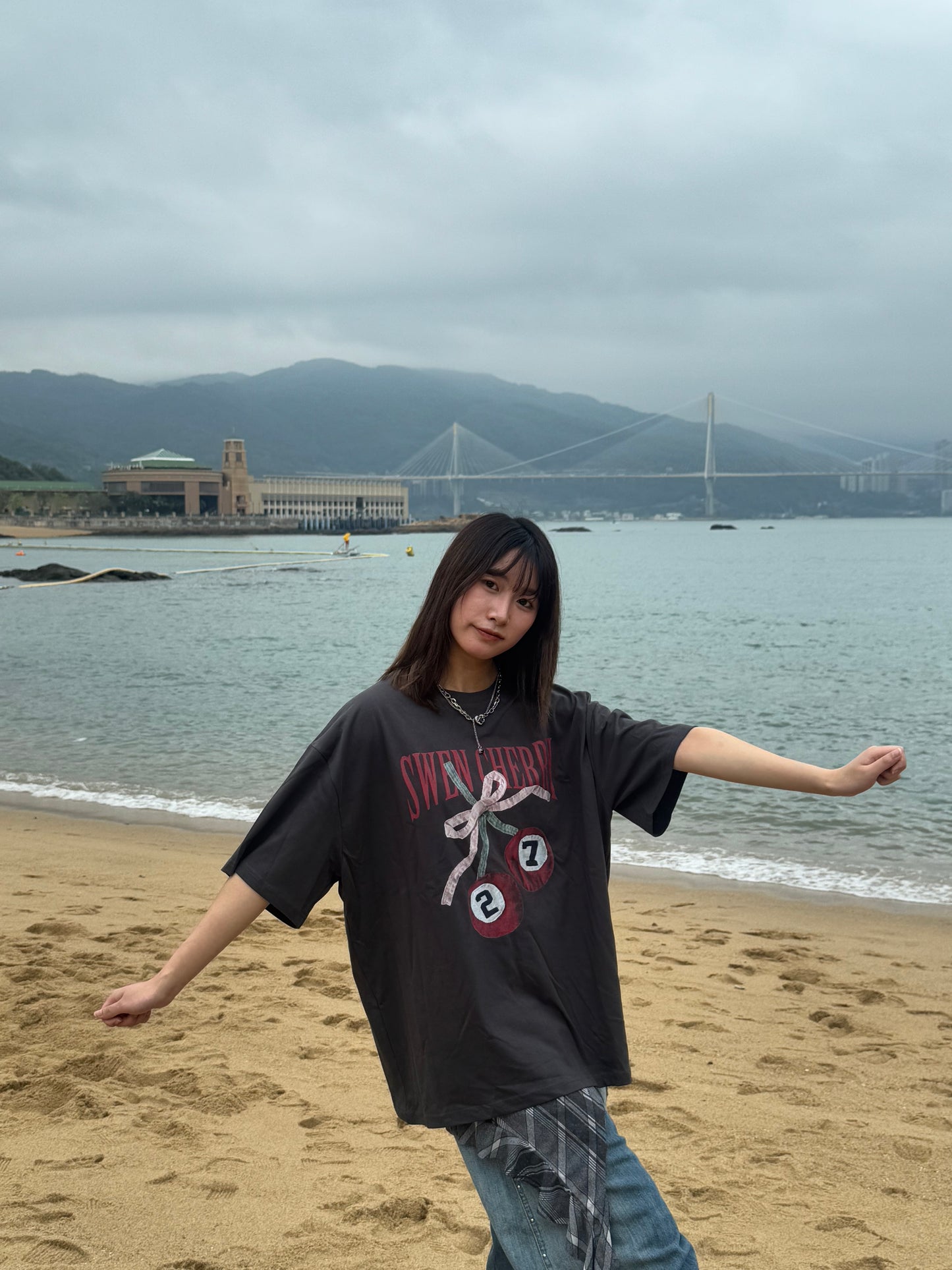 Cherry ribbon Tee