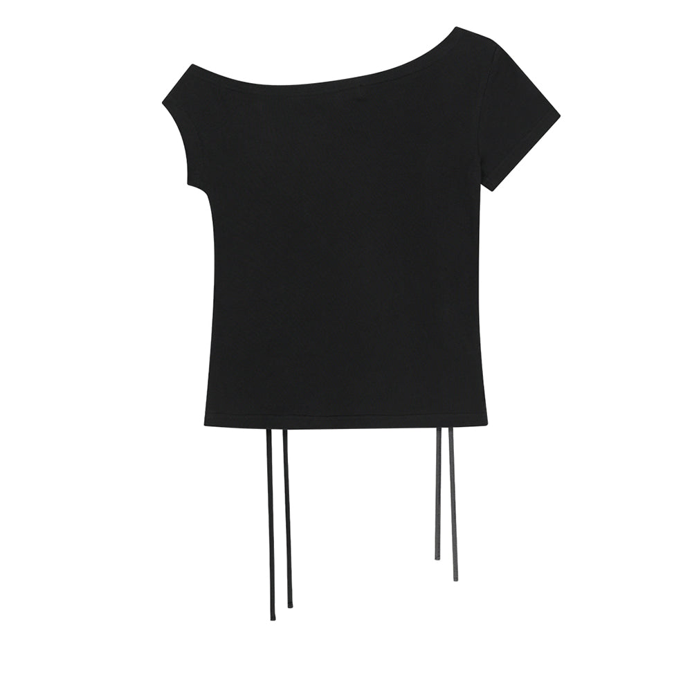 asur Punching Unbalanced Off-Shoulder Tee (3 colors)