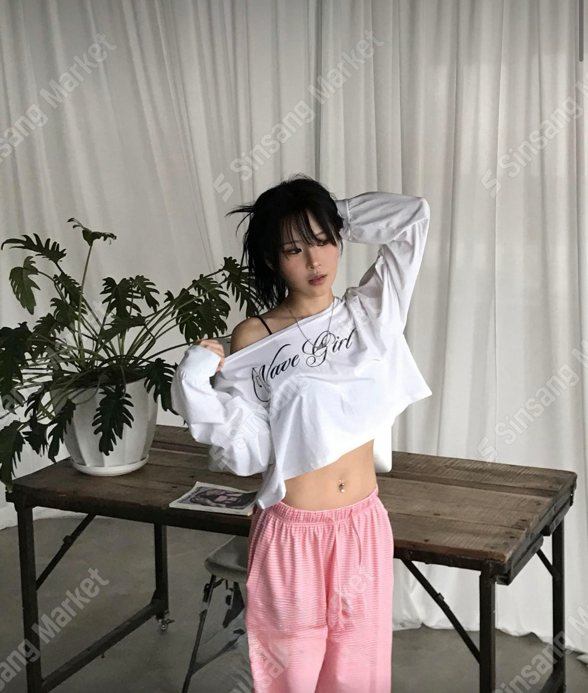斜膊Wave crop tee