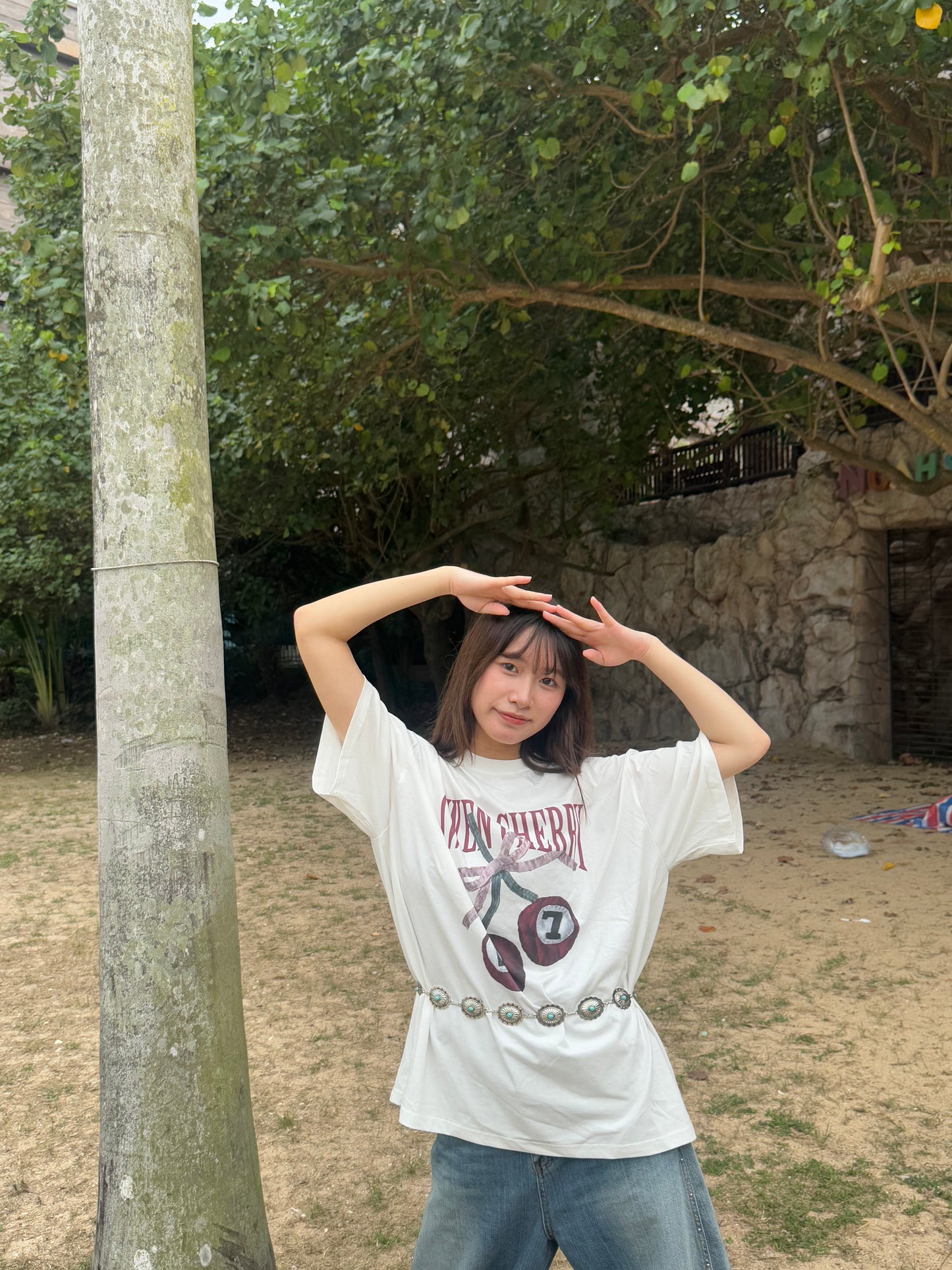 Cherry ribbon Tee