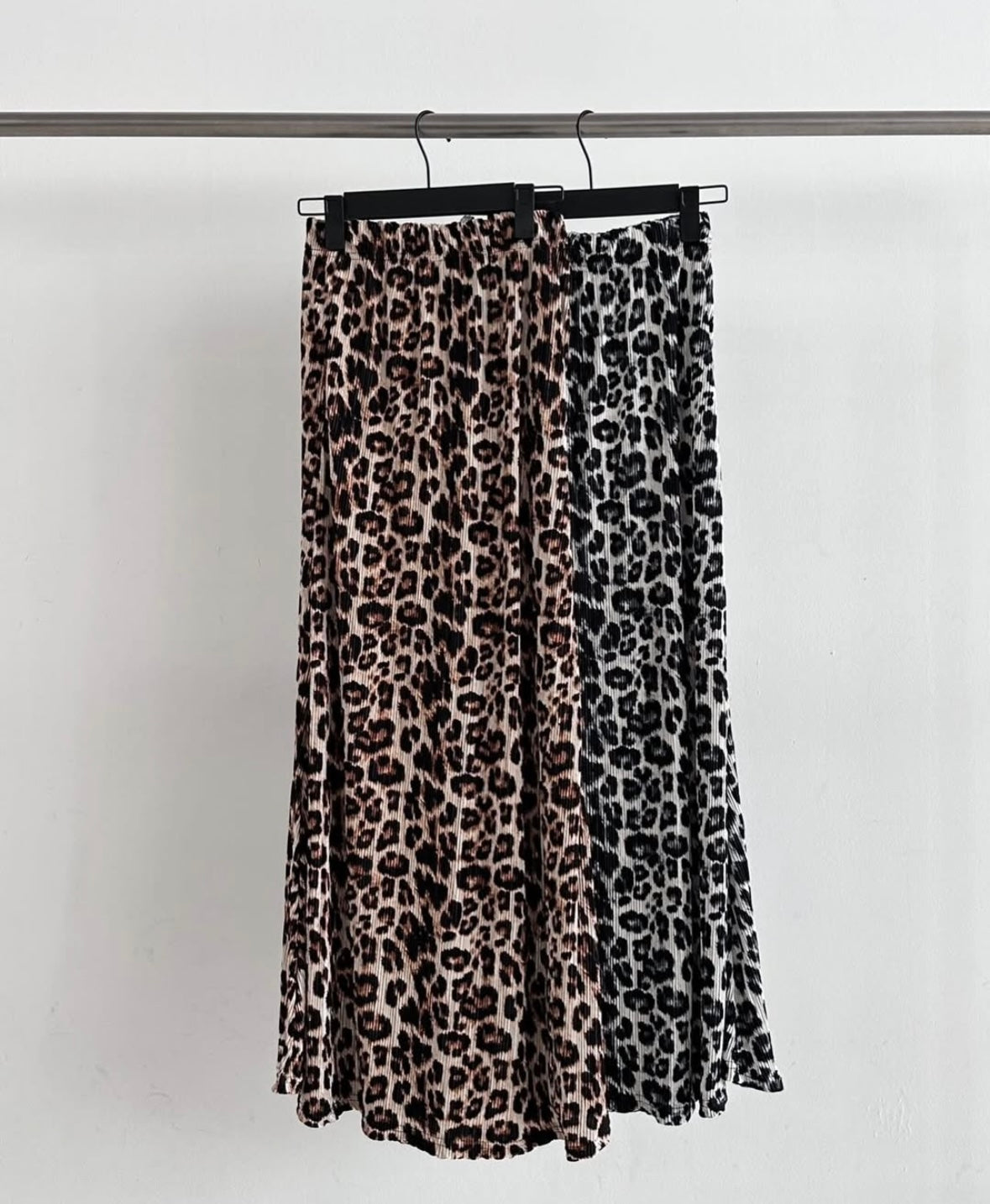 (黑色現貨)豹紋長裙