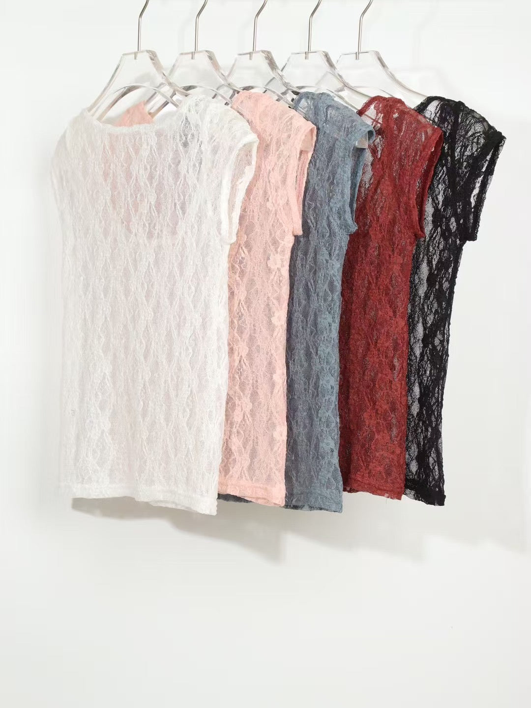 (黑色現貨)百搭透透Lace top