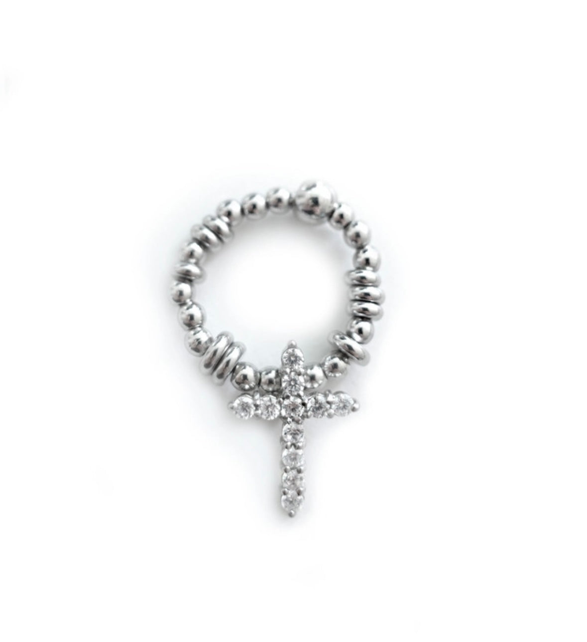 Crystal Cross Ring