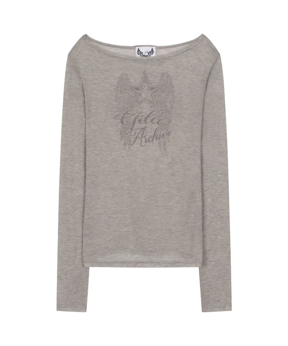 JISOO同款STAR WING SHEER LONG SLEEVE