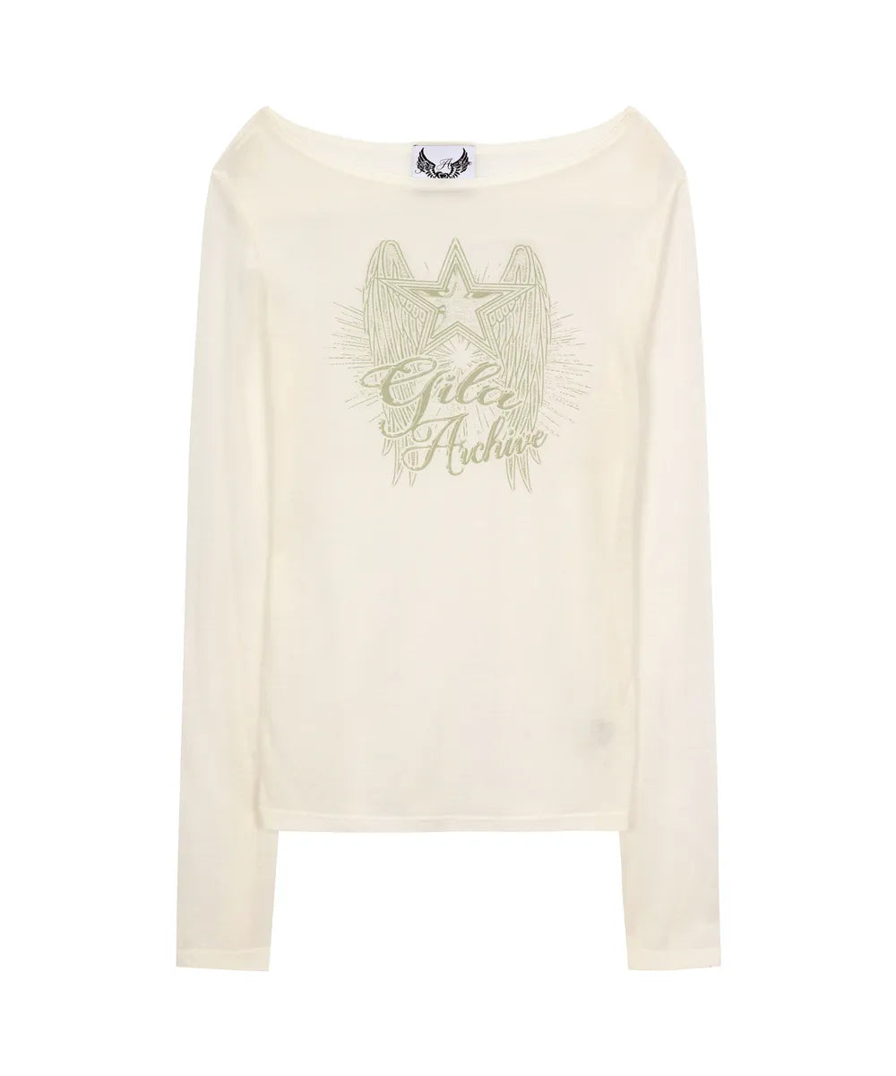 JISOO同款STAR WING SHEER LONG SLEEVE