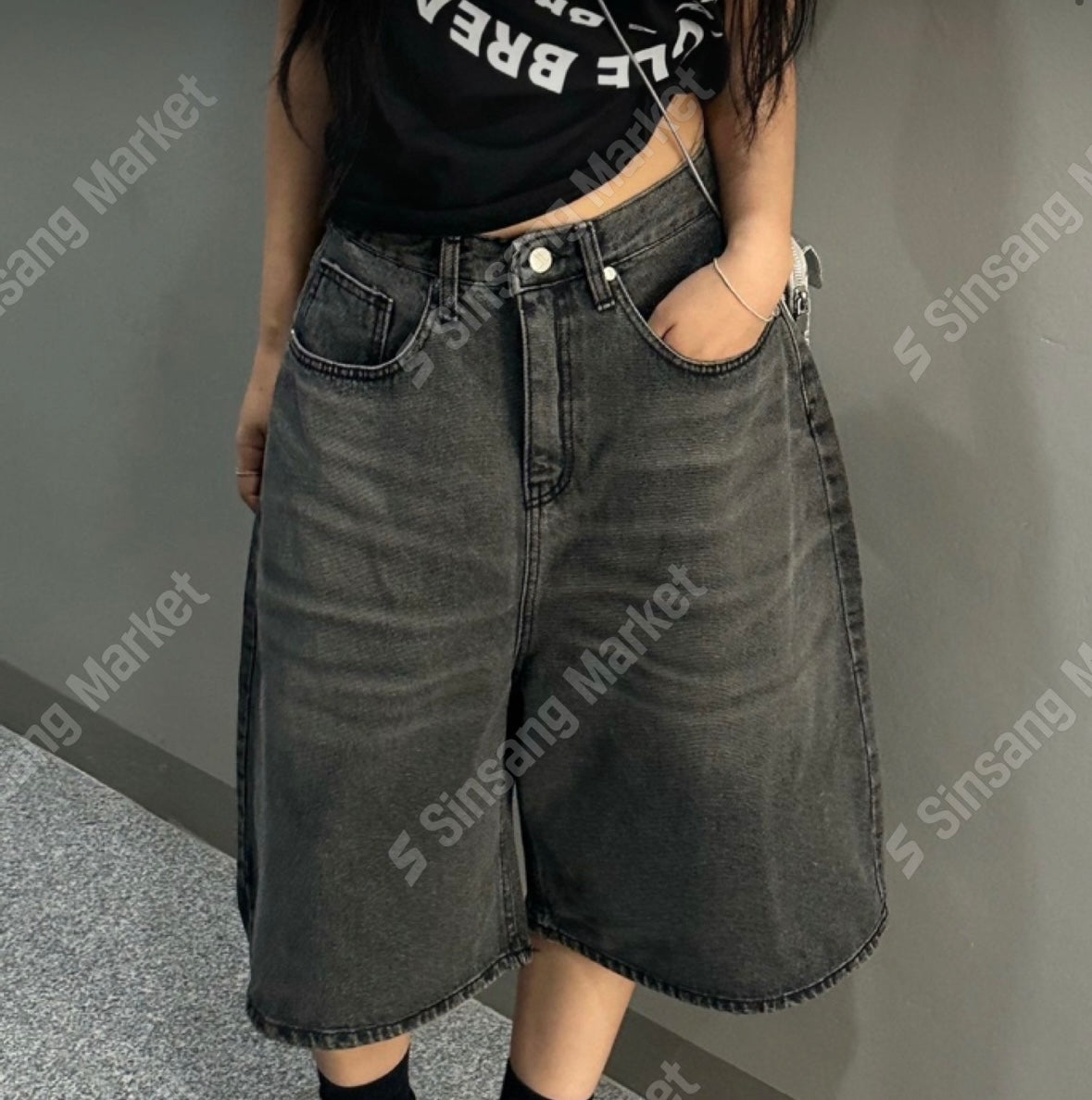 洗水灰7分褲(m現貨)