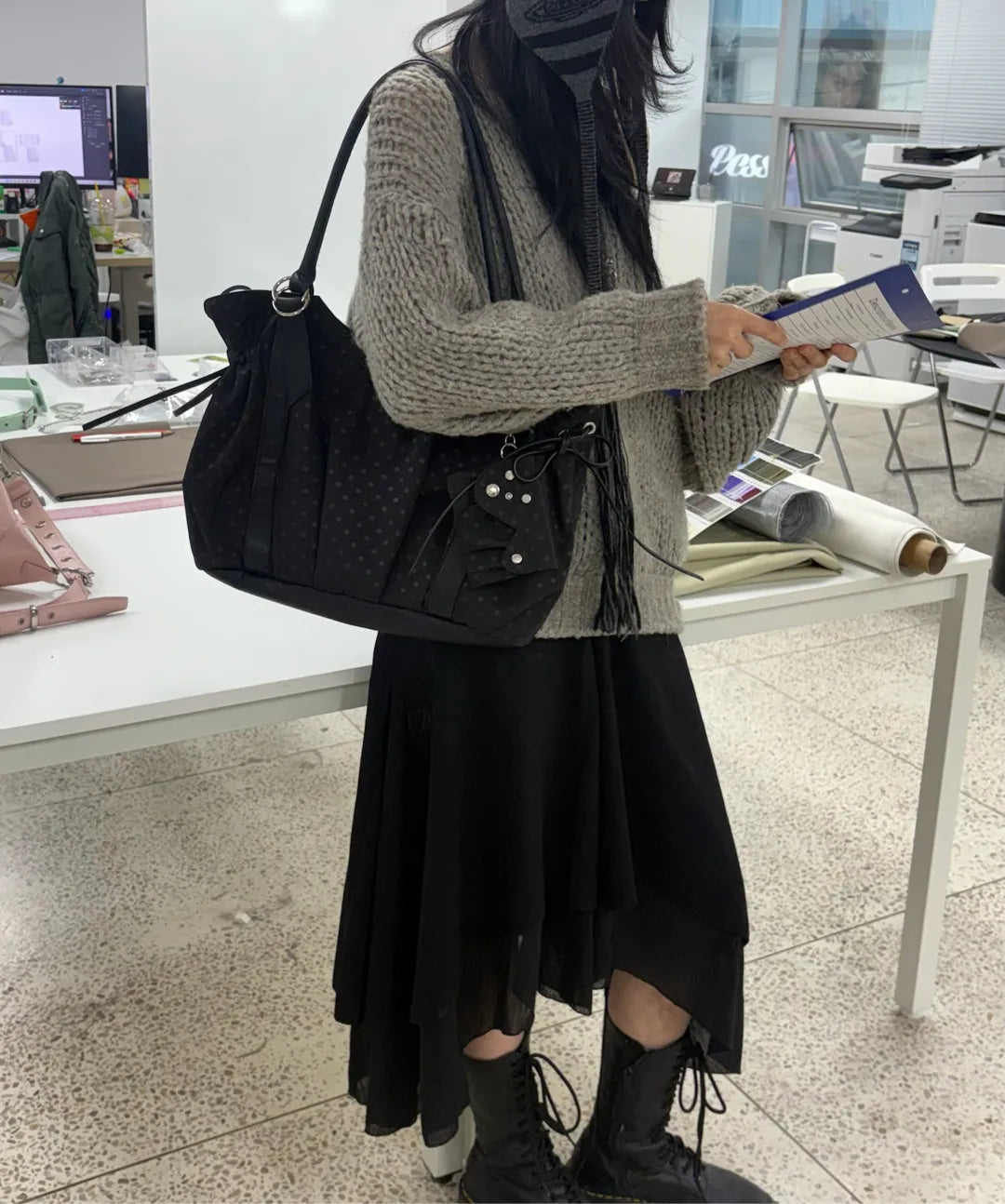 Yeomim x MISEKI SEOUL puff bag (black dot)