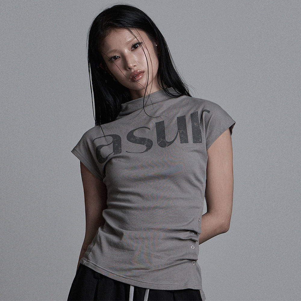 asur Side Snap Half Neck T-Shirt(3 colors)