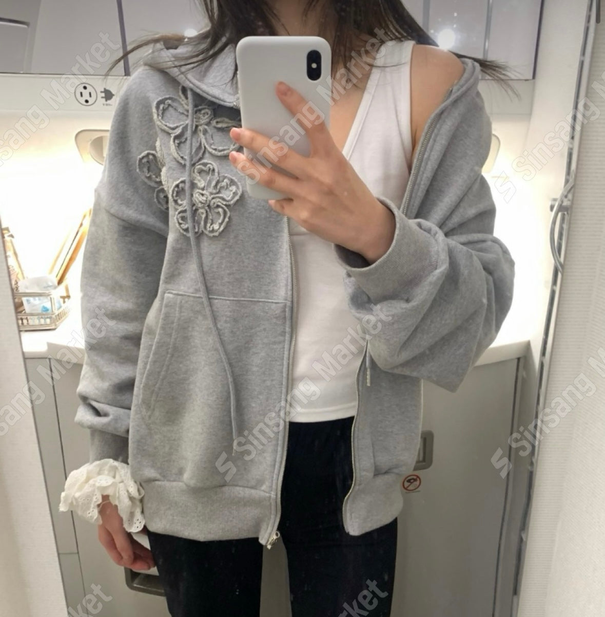 立體花花棉質外套