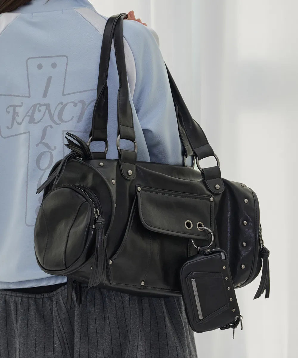 FANCYCLUB VEIL STUD BAG & WALLET (BLACK)