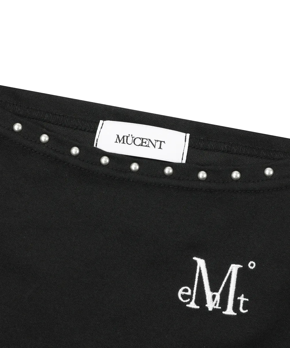 Mucent Mano back cross leather patch sleeveless nashi (2 colors)