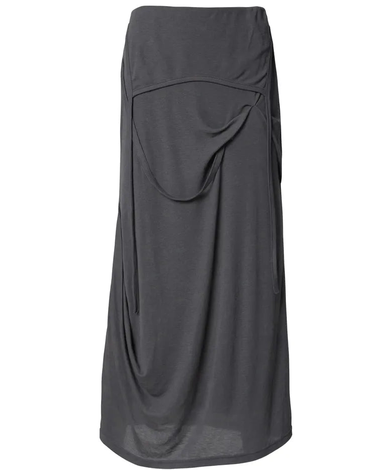 FLARE UP Asymmetrical Draped Long Skirt (3 colors)