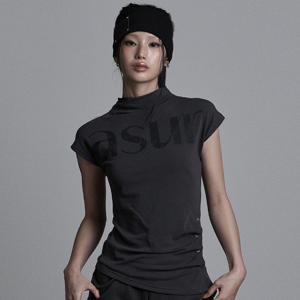 asur Side Snap Half Neck T-Shirt(3 colors)