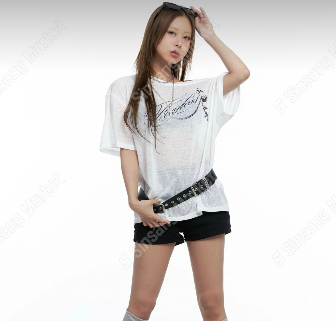 透視斜膊字母T（白色現貨）