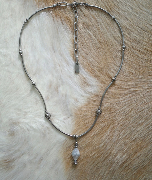 Rhombus Pearl Necklace