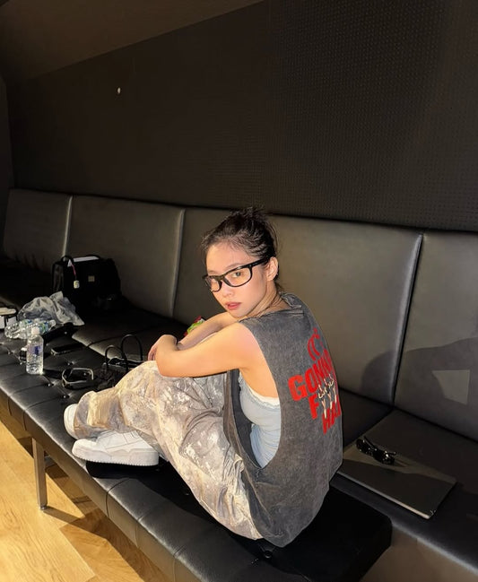 JENNIE同款軍裝印花長褲
