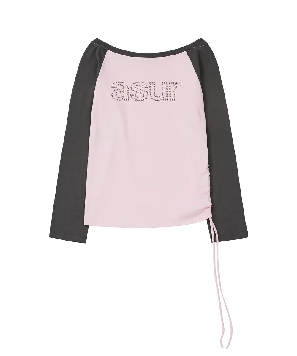 asur AU Boat Neck Shirring Long Sleeve(3 colors)