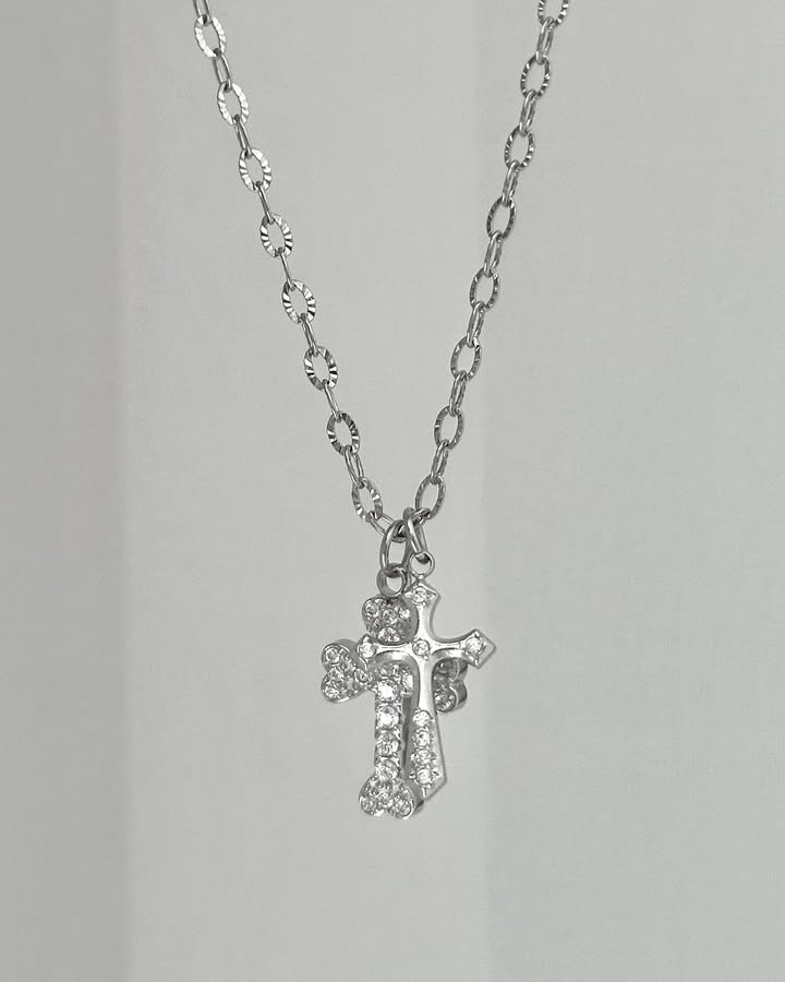 Cubic cross necklace