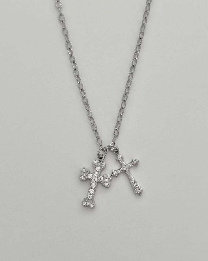 Cubic cross necklace