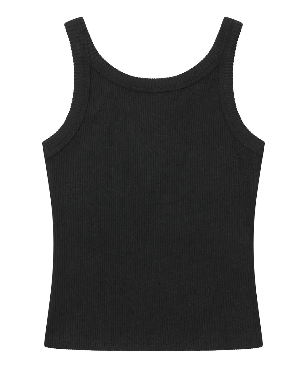 Mucent Dion Metal Logo Heart Patch Sleeveless Nashi (2 Colors)