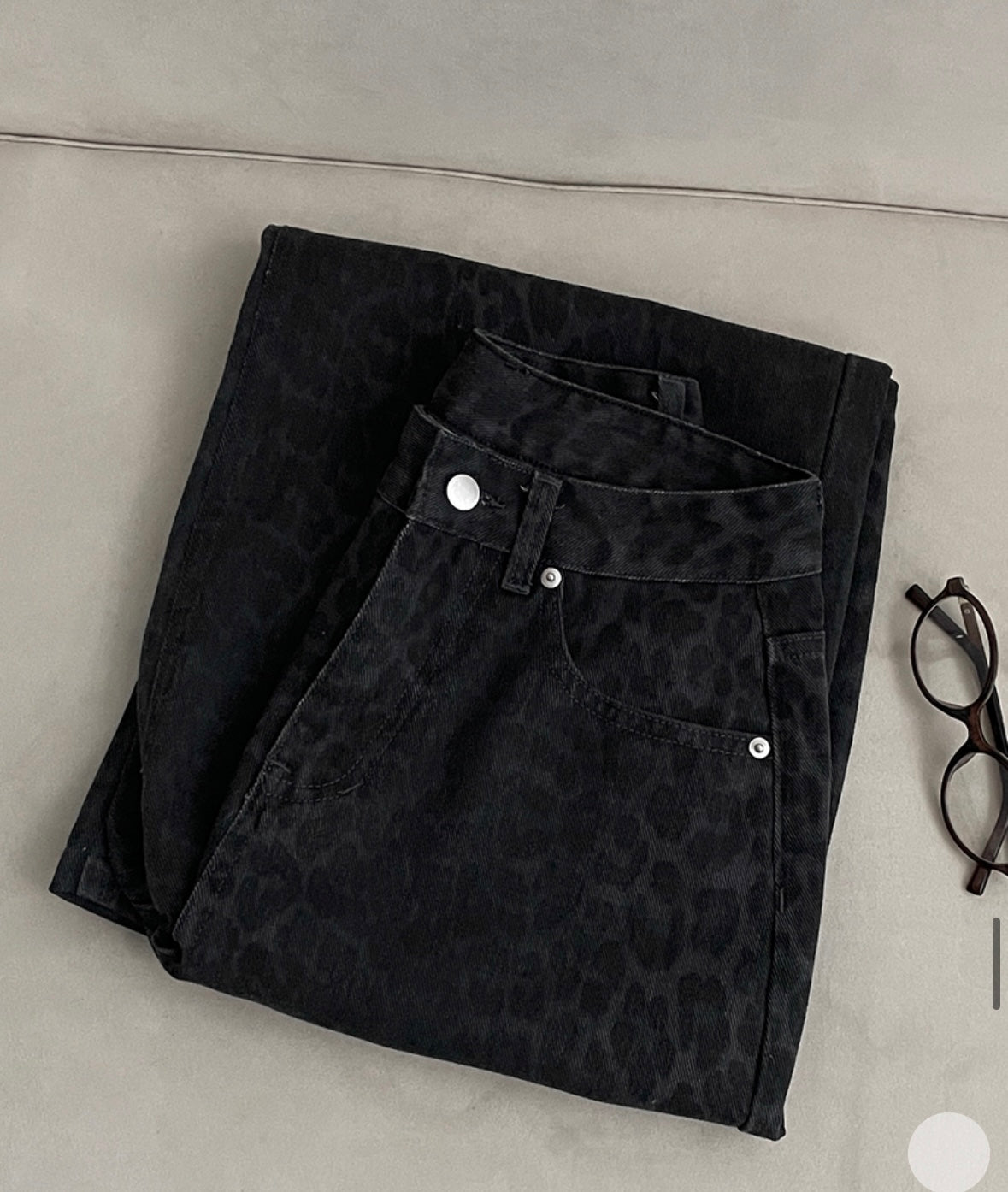 [韓牌自家設計S-2XL] Calve Leopard Long Wide Pants