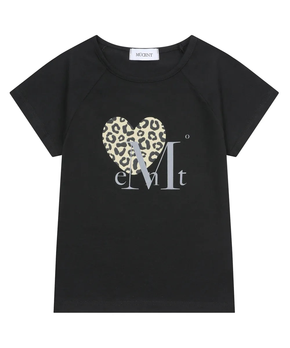 Sierra Leopard Print Heart Short Sleeve T-shirt (4 Colors)