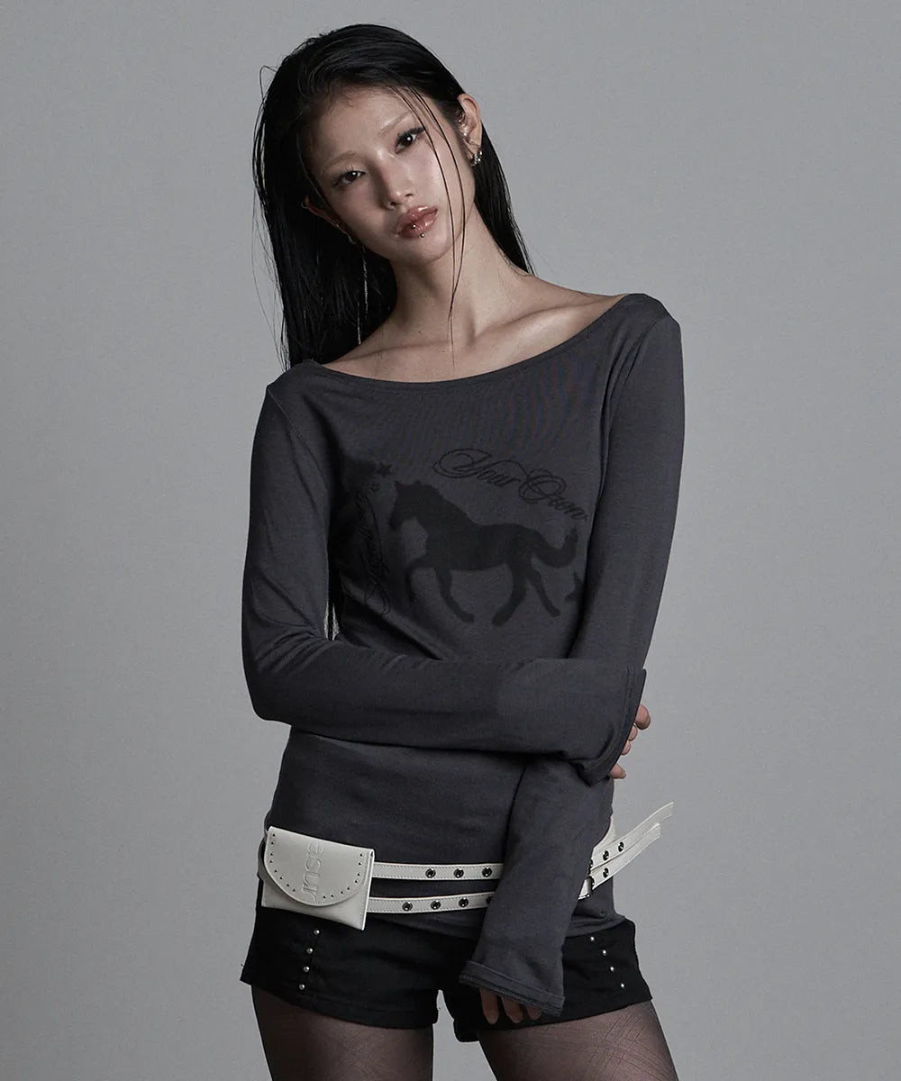 asur Horse Boatneck Long Sleeve(4 colors)