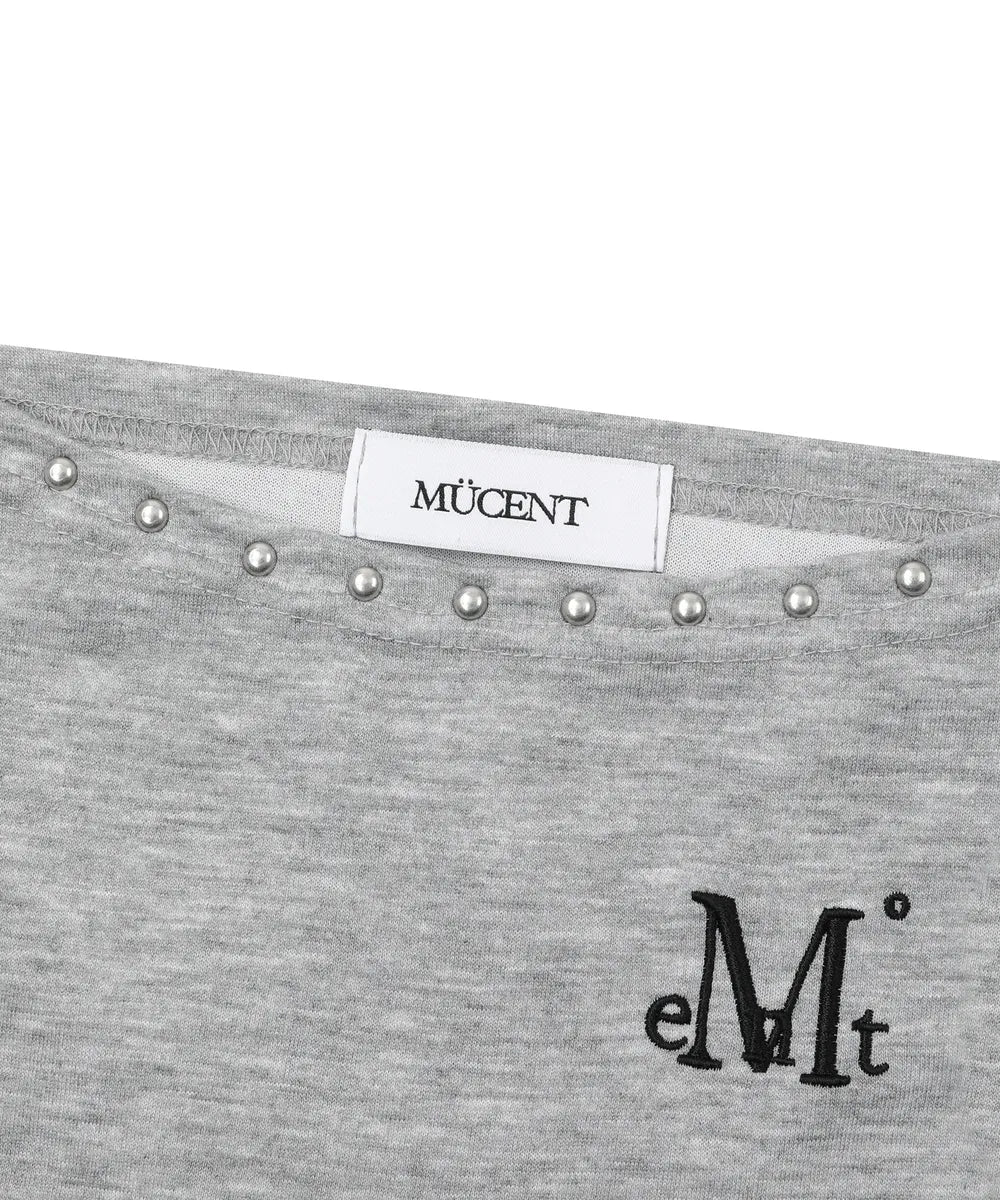 Mucent Mano back cross leather patch sleeveless nashi (2 colors)