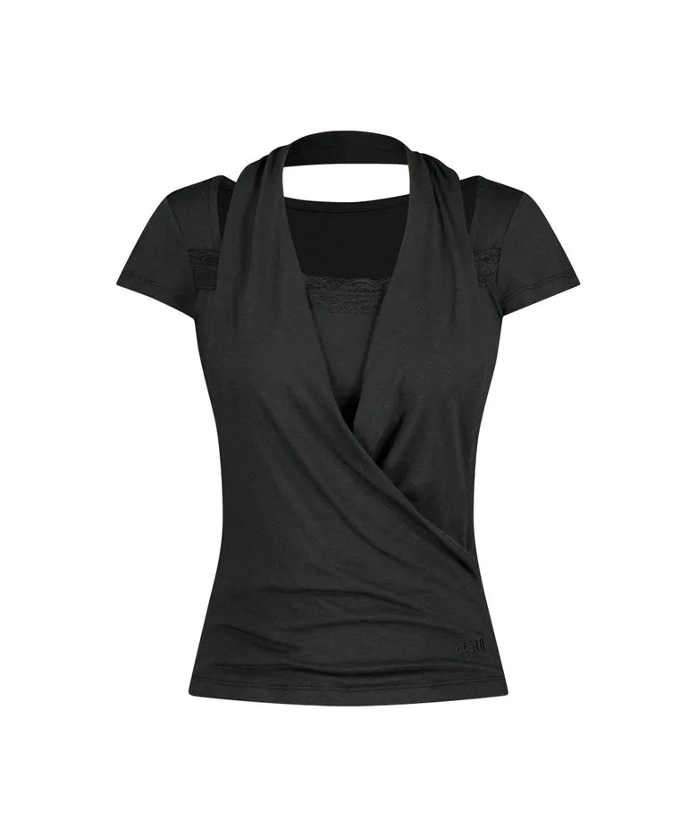 Asur Lace cowl neck T-shirt (3 colors)