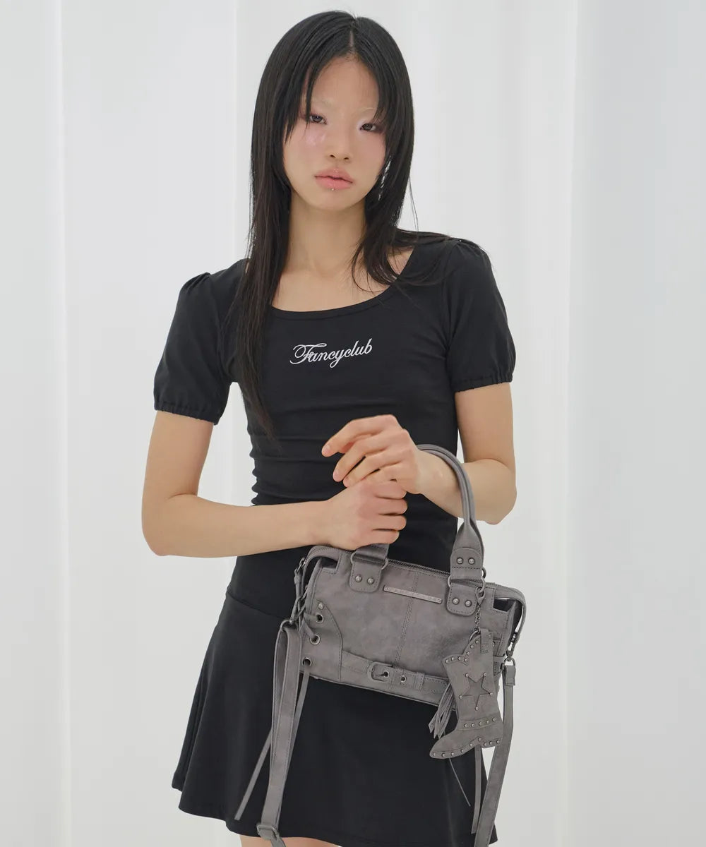 FANCYCLUB BELTED WASHING LEATHER MINI BAG (3 colors)
