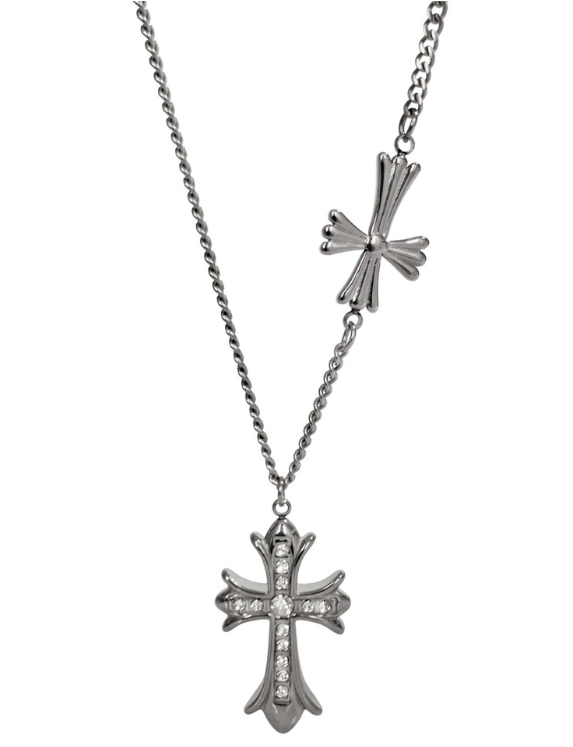 Double cross necklace