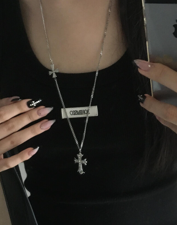 Double cross necklace