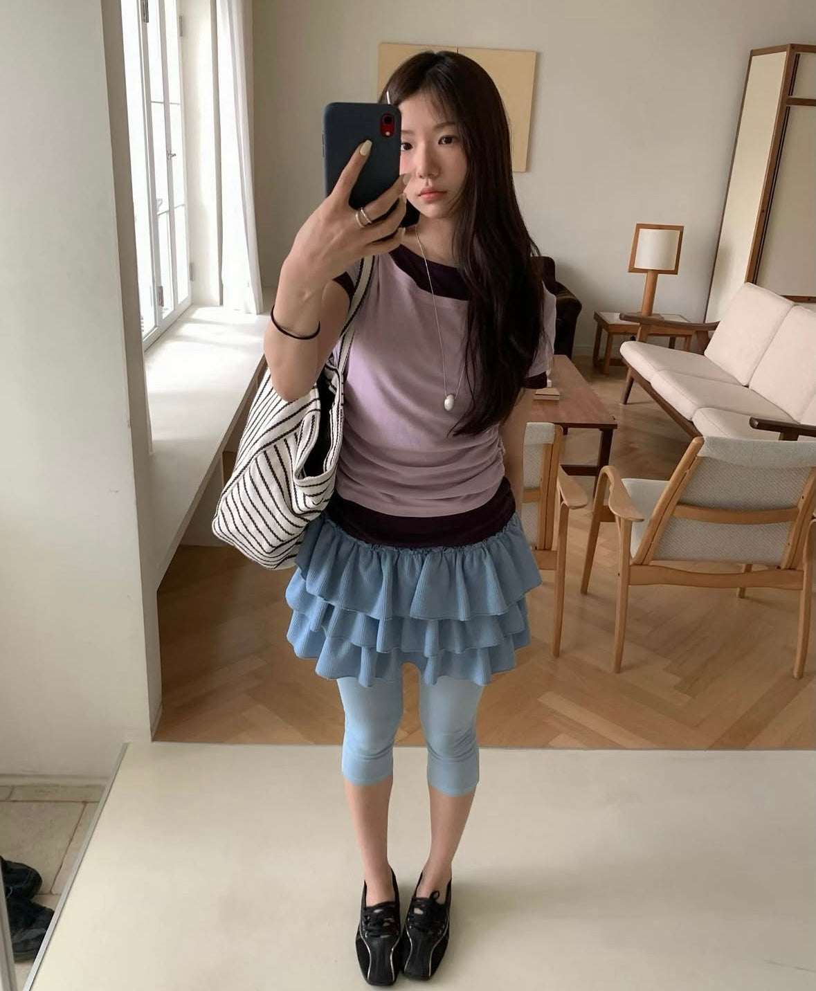 假兩件拼色疊穿短袖Tee