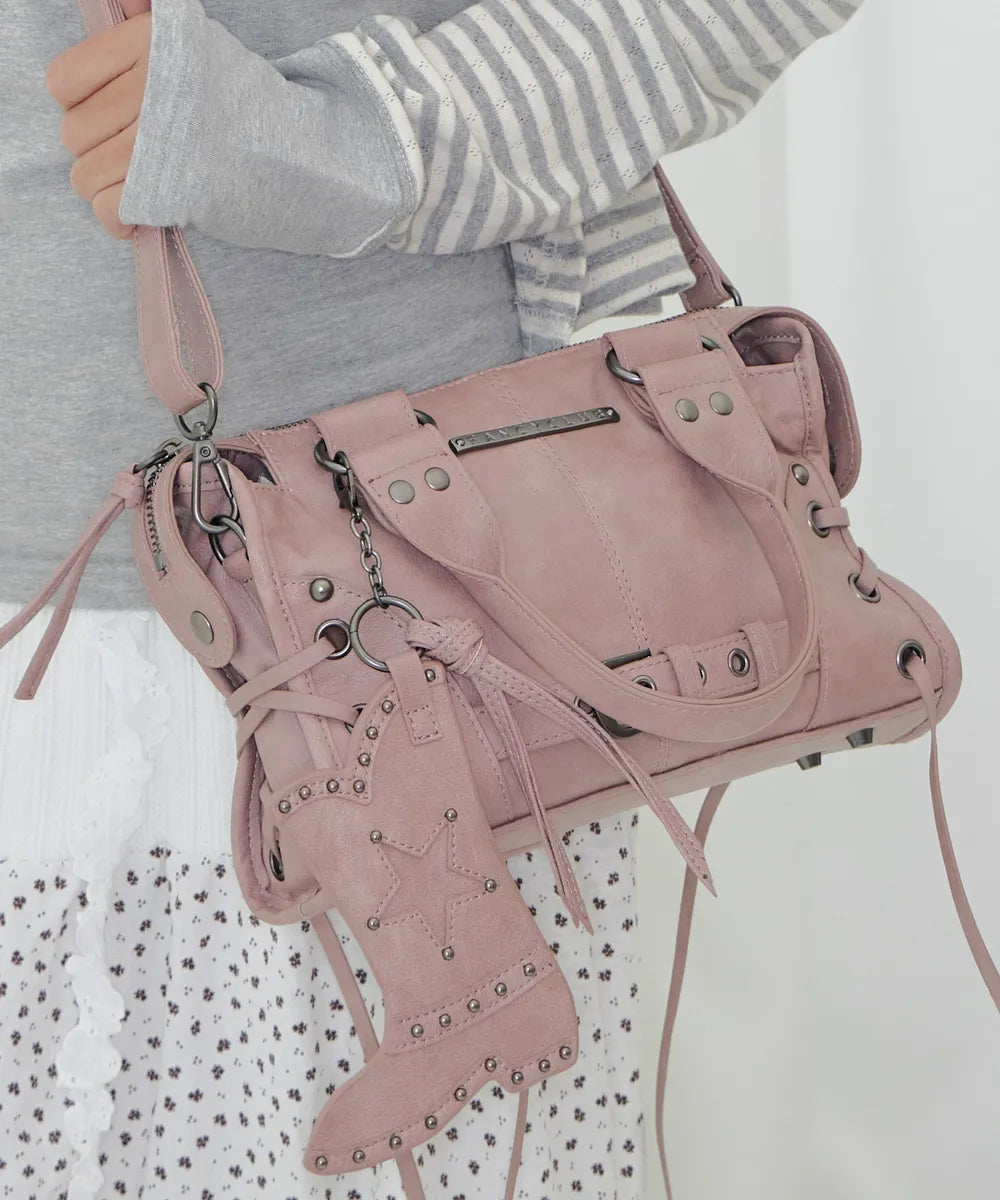 FANCYCLUB BELTED WASHING LEATHER MINI BAG (3 colors)