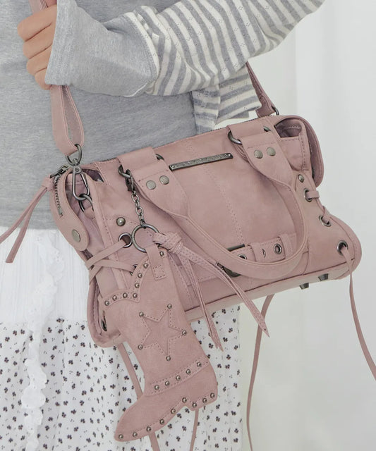 FANCYCLUB BELTED WASHING LEATHER MINI BAG (3 colors)