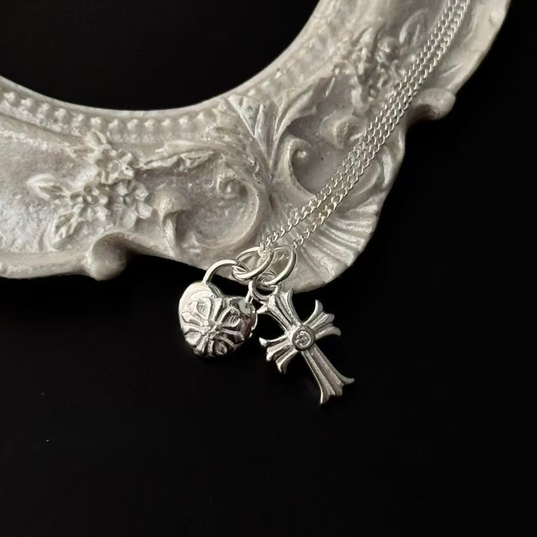 十字架愛心吊墜頸鏈