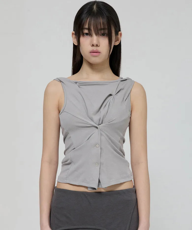 FLARE UP Asymmetric Snap Hoodie (3 colors)