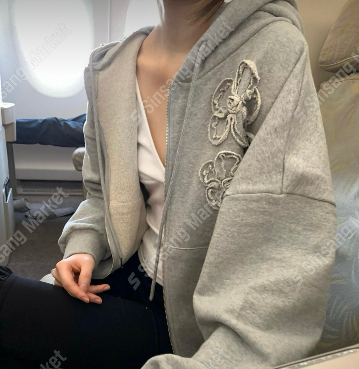 立體花花棉質外套