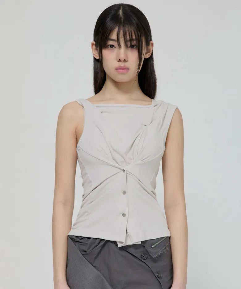 FLARE UP Asymmetric Snap Hoodie (3 colors)