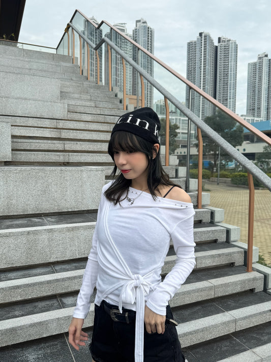 釘釘斜膊綁帶Top