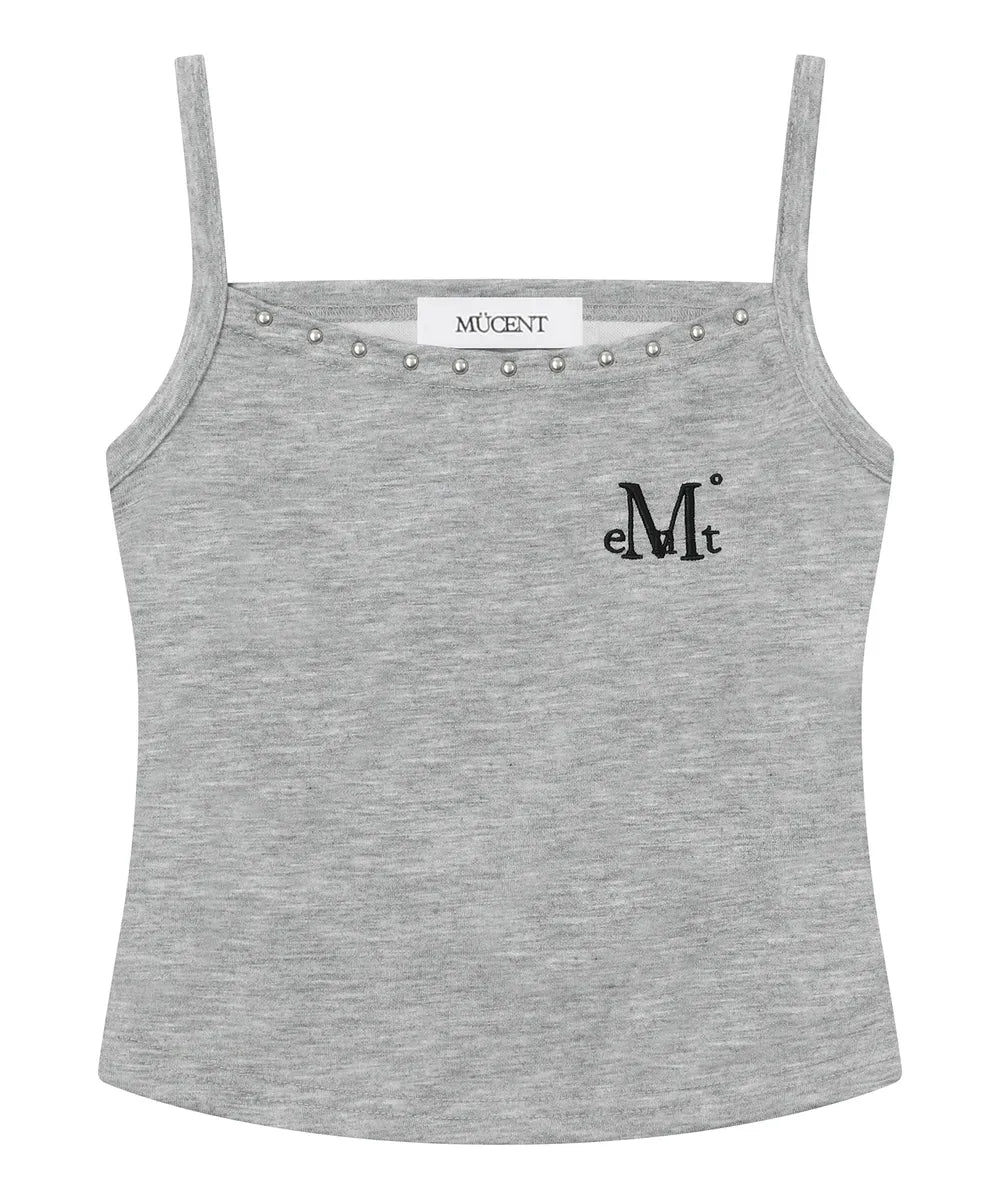 Mucent Mano back cross leather patch sleeveless nashi (2 colors)