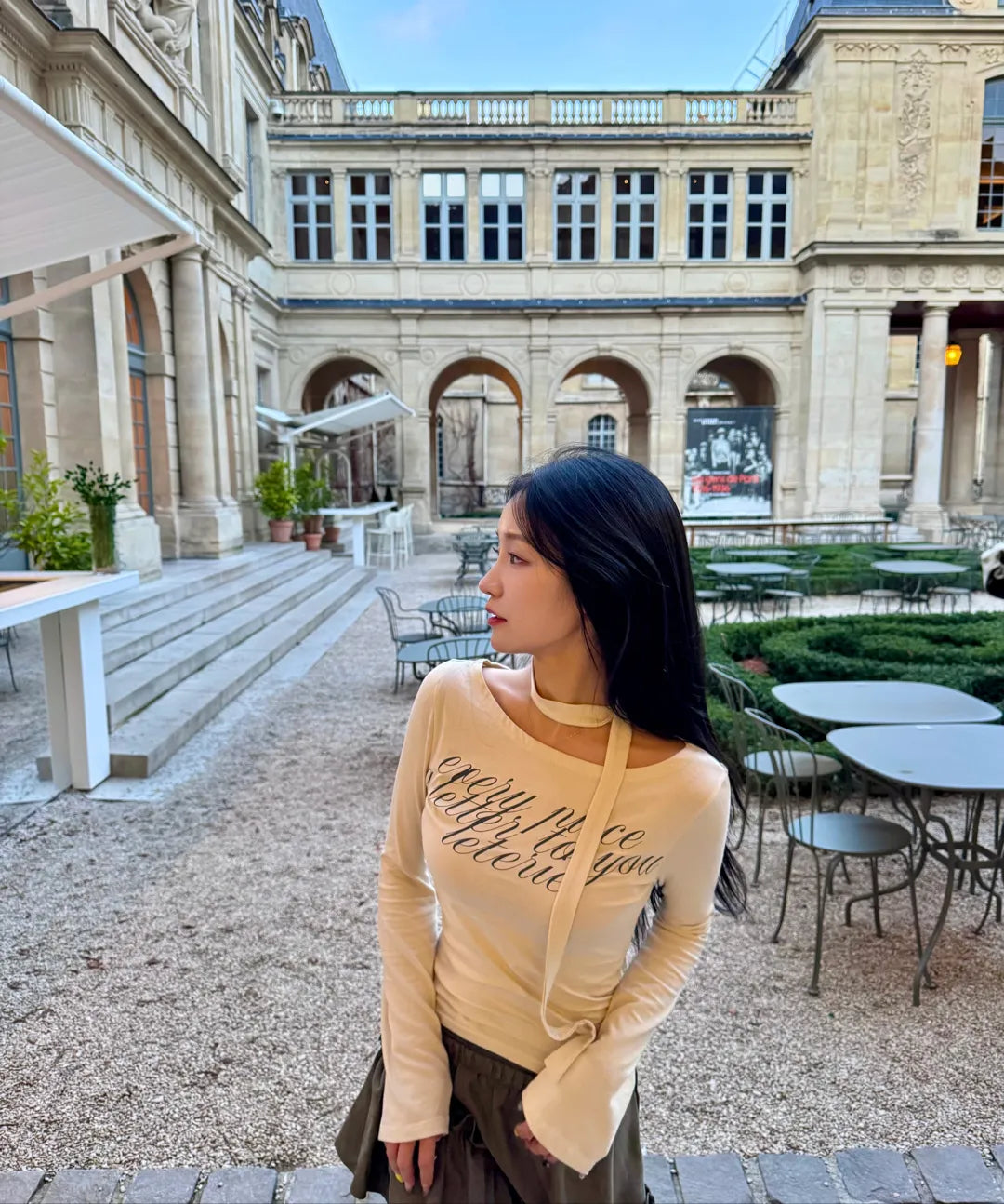 Leterie LETTERING OFF-SHOULDER TIE LONG SLEEVE_3COLOR