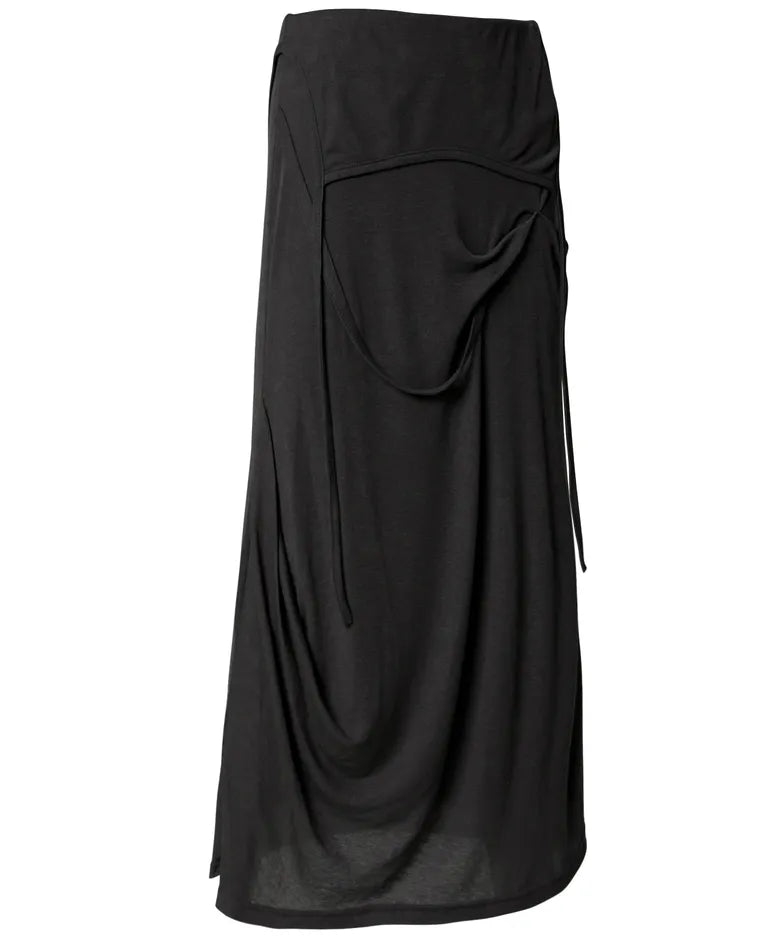 FLARE UP Asymmetrical Draped Long Skirt (3 colors)