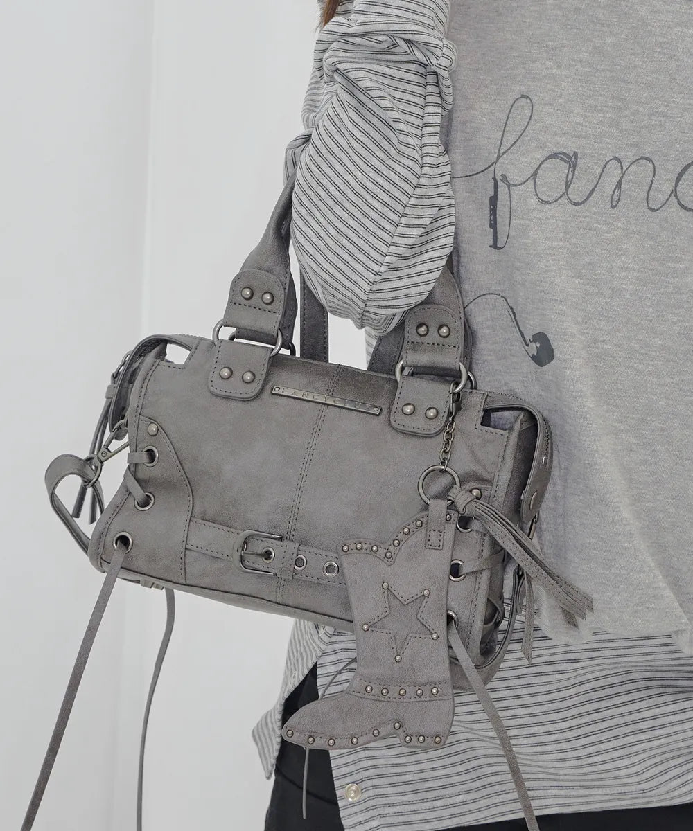 FANCYCLUB BELTED WASHING LEATHER MINI BAG (3 colors)